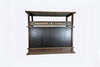 Antique Japanese cabinet with blue and orange hand-painted bamboo - TLS Living