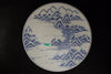 Imari vintage large porcelain plate in blue and white with landscape pattern - TLS Living
