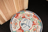 Antique Japanese Imari painted large plate with patchwork pattern in red, blue, green - TLS Living
