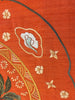 Obi in orange with embroidered bird and flowers - TLS Living