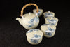 Vintage Japanese Nittou tea set in blue and white with flowering branch pattern